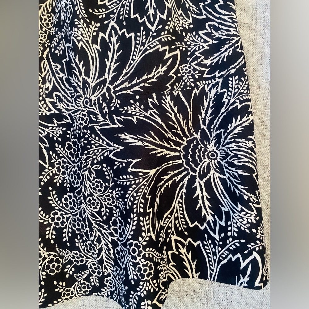 Size 14 Cachareal French Midi Black & White Floral Print - Picture 7 of 9